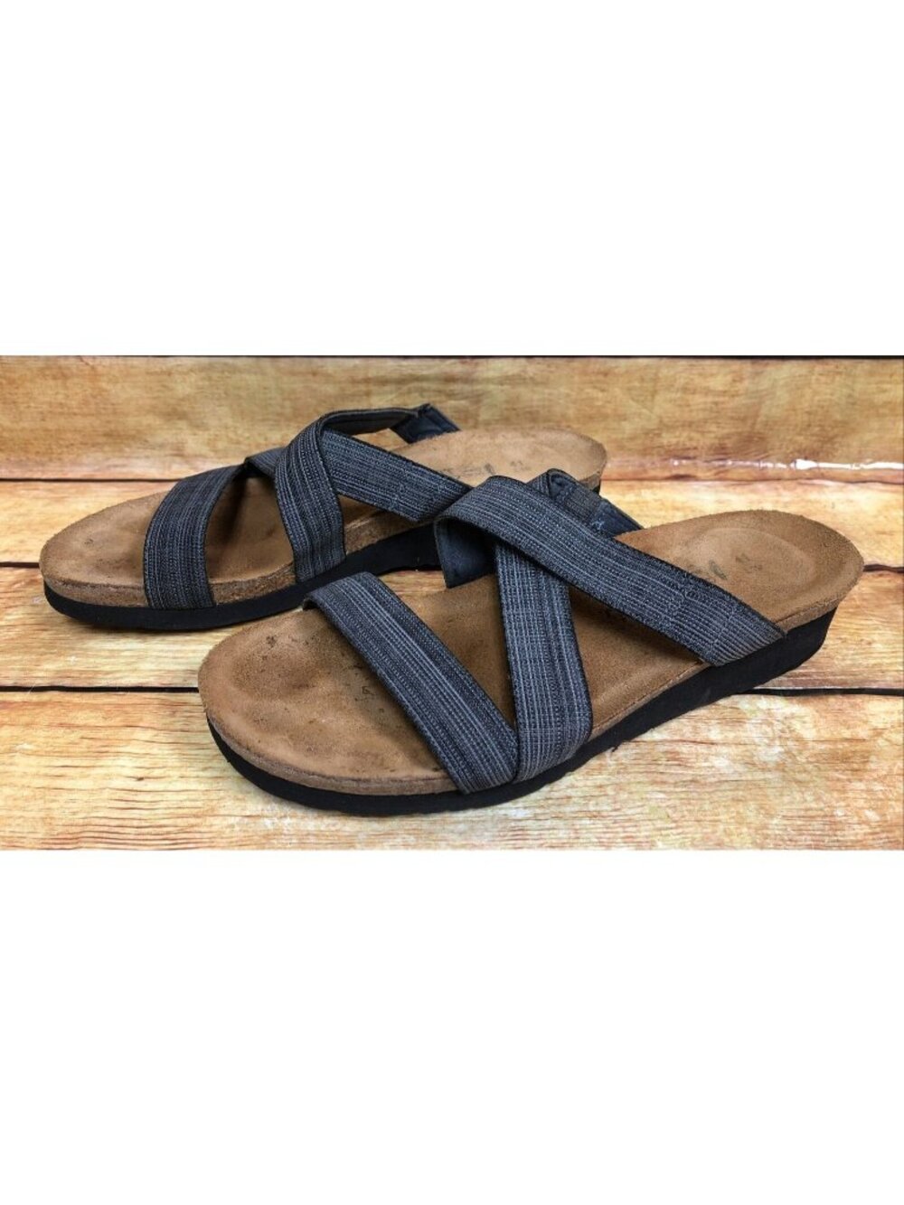 NAOT Women 41/ 10 Naomi Gray Strappy Slides Slip On Open Toe Sandals